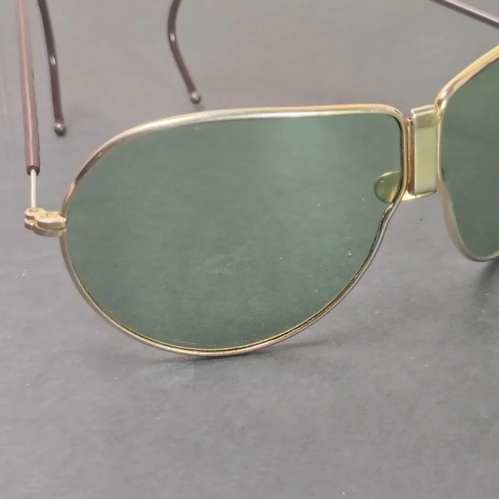 VINTAGE Aviator Sunglasses US Army Air Corp D-1 Green Glass Lens